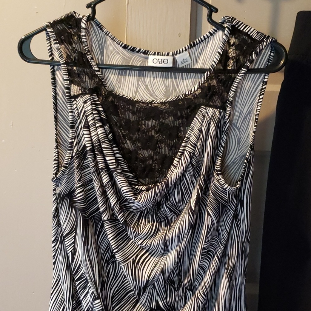 Sleeveless top and capri dress slacks